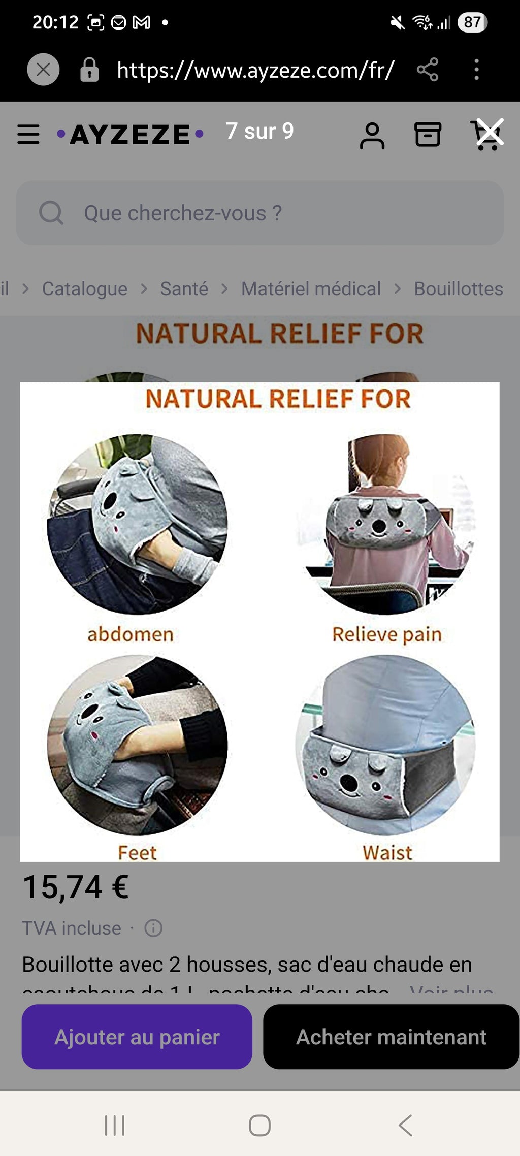 Bouillotte Ceinture 1L