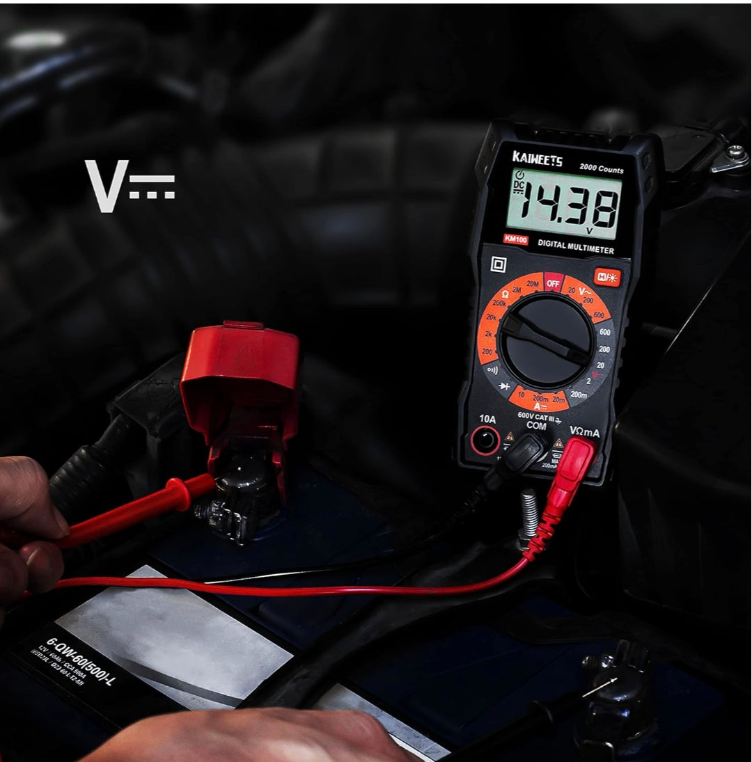 Multimètre numérique KAIWEETS – Voltmètre / Ohmmètre / Testeur électrique compact et précis