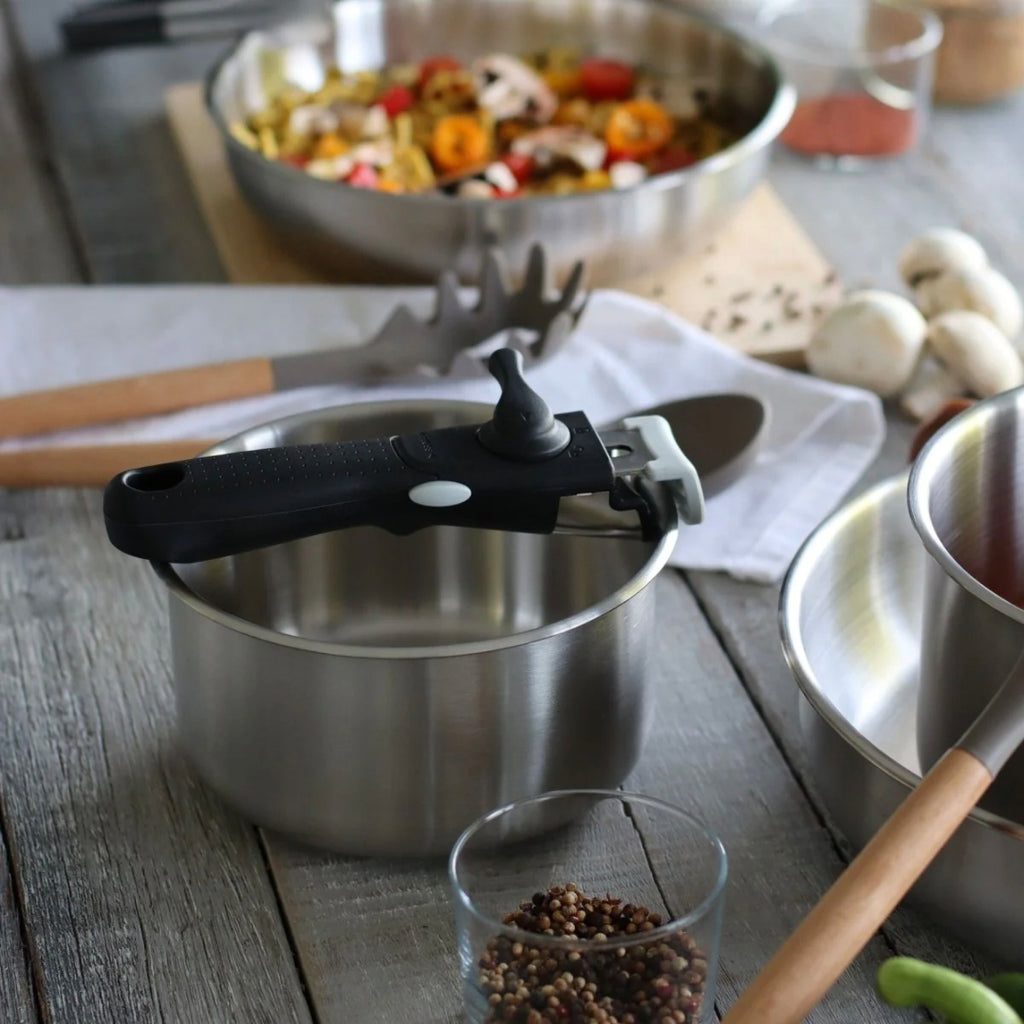 Lot de 3 Casseroles MENASTYL IRIS Inox 18/10 + Poignée Amovible – Tous Feux Induction – Neuf 🍲