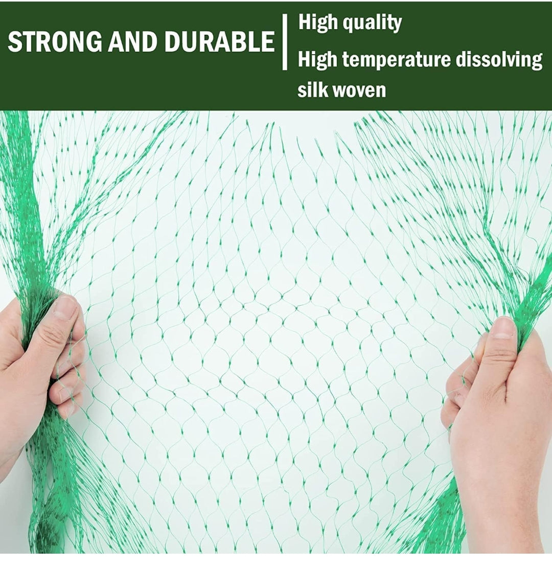 Filet Anti Oiseaux 2m x 15m , Kit de Filets pour Jardin avec 50 Attaches Et 10 Piquets, Polyvalent Filet Protection Fraisier, pour Fruits, Graines, Couverture de Bassin, Clôture de Plantes