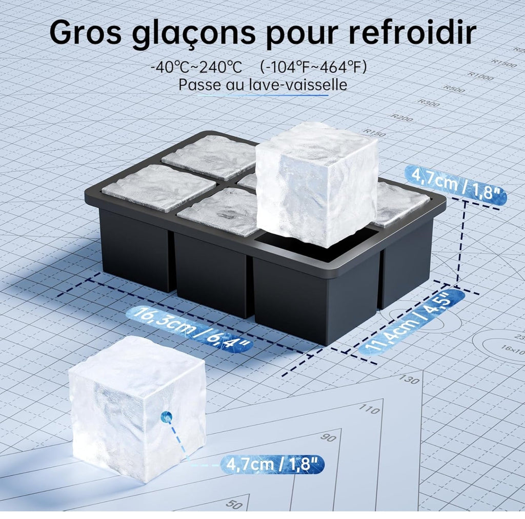 Bac à glaçons XXL premium – Glace cristalline & démoulage facile 🧊✨