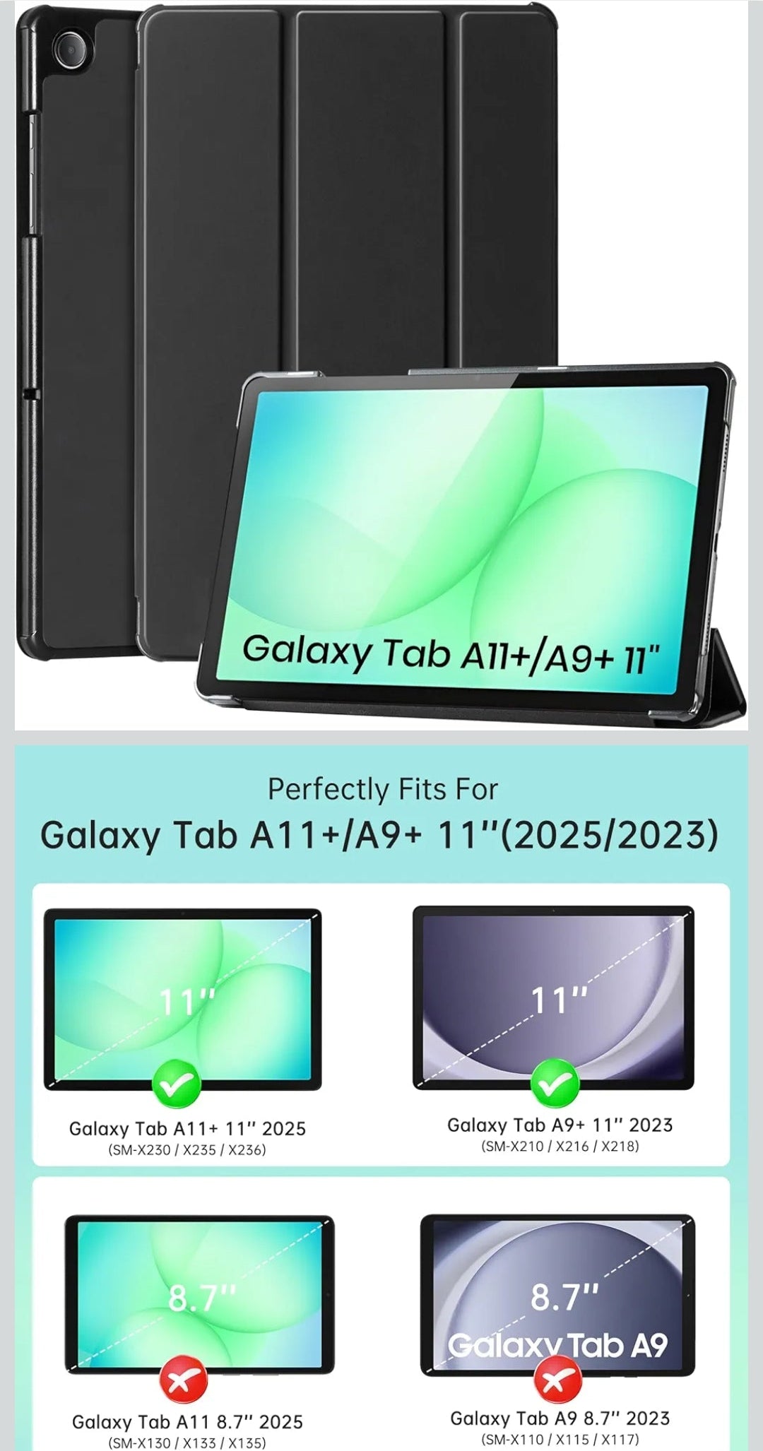 Etuis Galaxy Tab A11+ / A9+ 11" – Neuves à prix mini