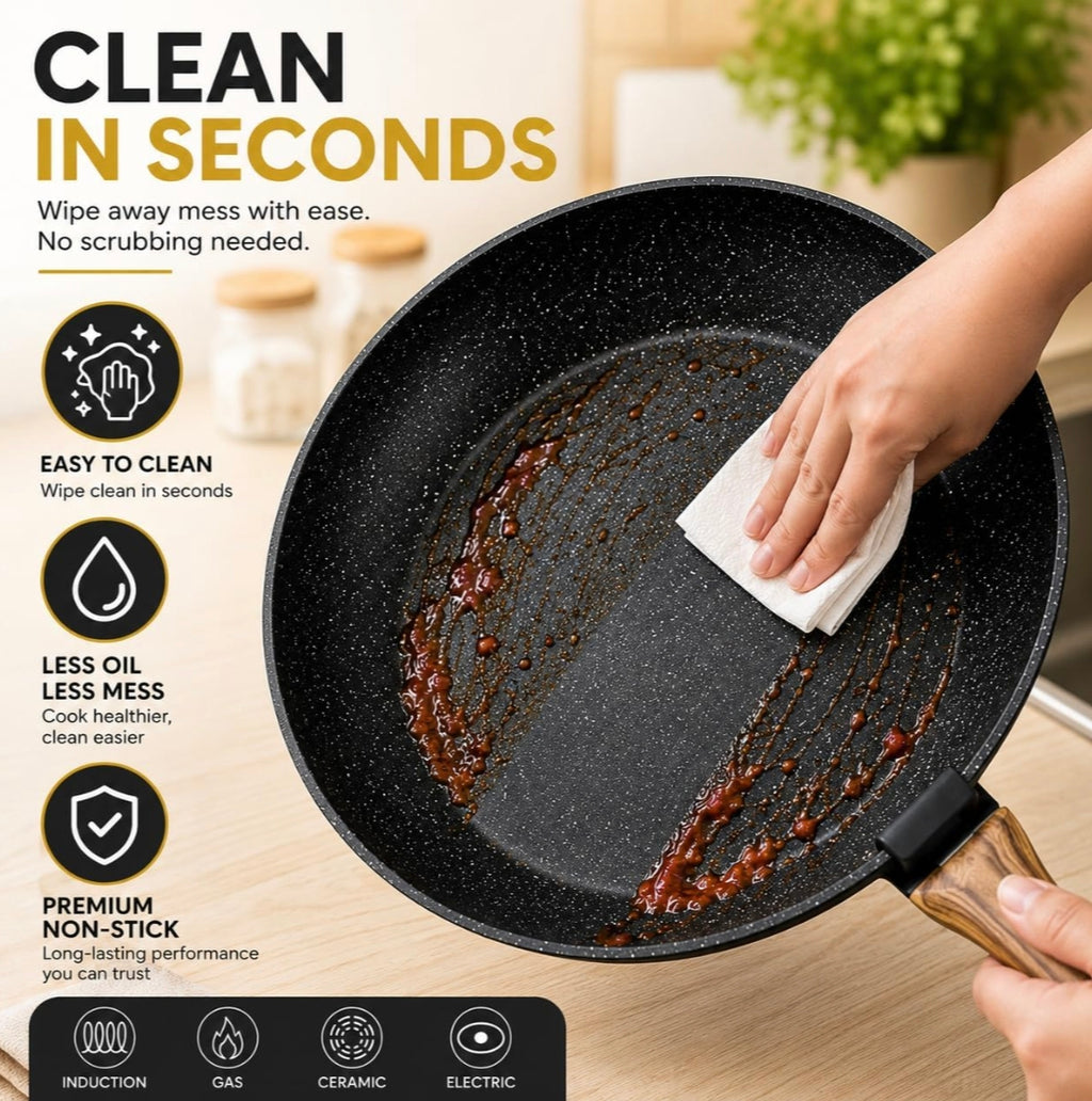 Lot de 3 Poêles Royal Swiss avec Manche Amovible – Tous Feux dont Induction 🍳