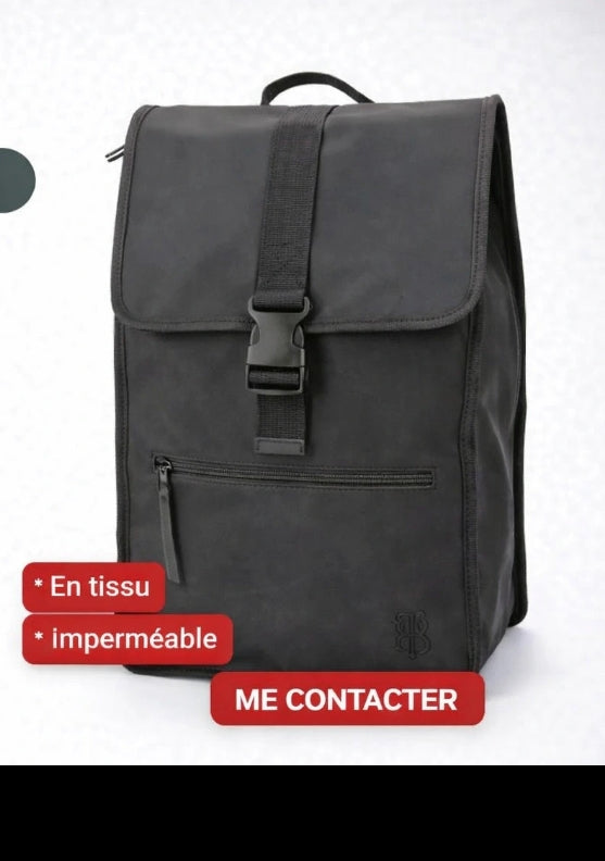 Sac à Dos Bill Tornade Noir Déperlant – Style Minimaliste Urbain – Comme Neuf