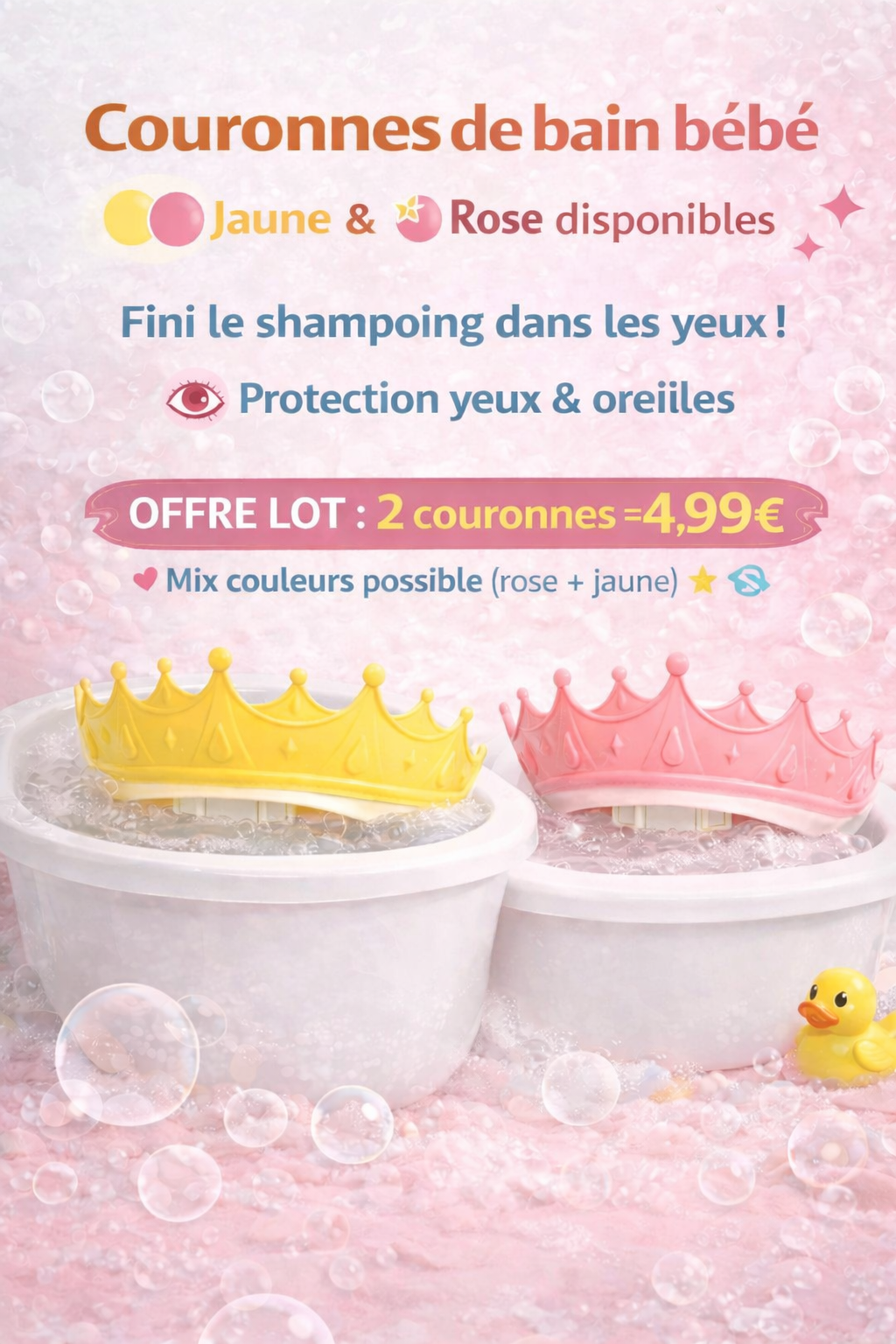 Couronne de Bain Bébé Anti-Larmes