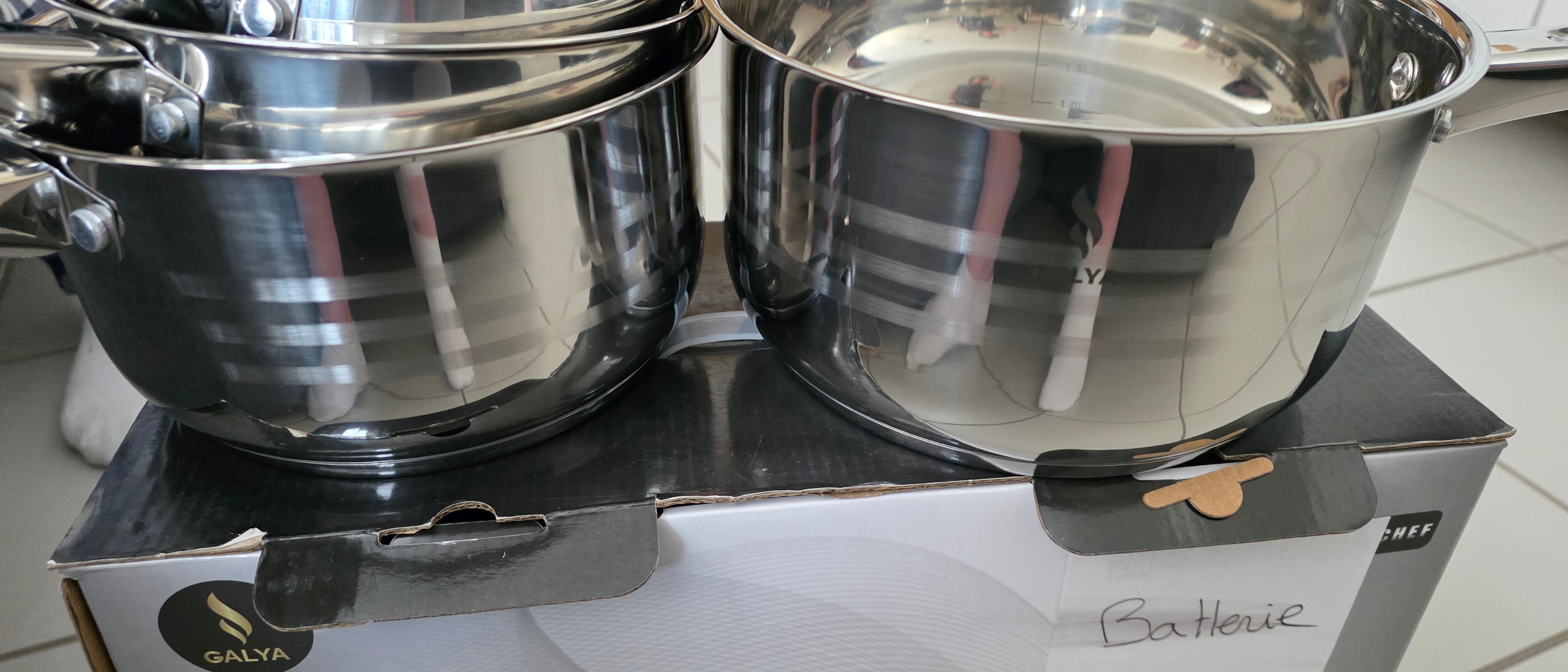 Lot 5 Casseroles Inox Professionnelles