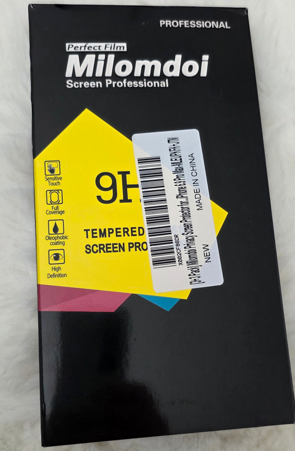 Pack 3 verres trempés iPhone 17 Pro Max anti espion + caméra – Compatible 16 Pro Max