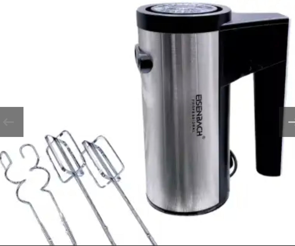 Batteur à main Eisenbach Professional 400W – 5 vitesses avec accessoires inox
