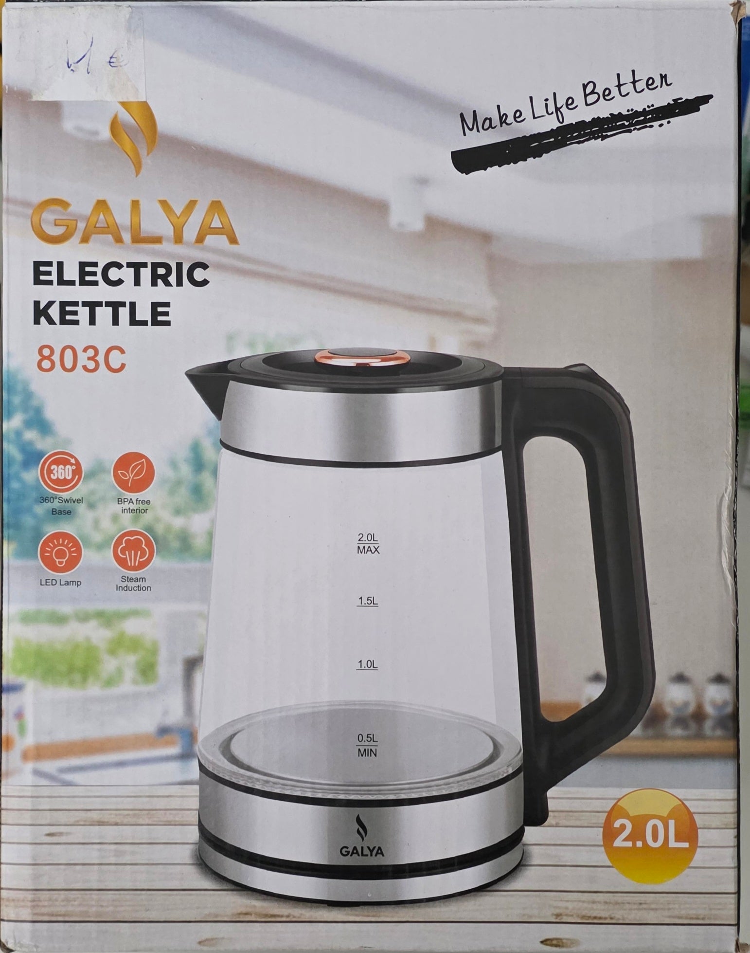 Bouilloire Électrique GALYA 2L – Élégance & Performance au Quotidien