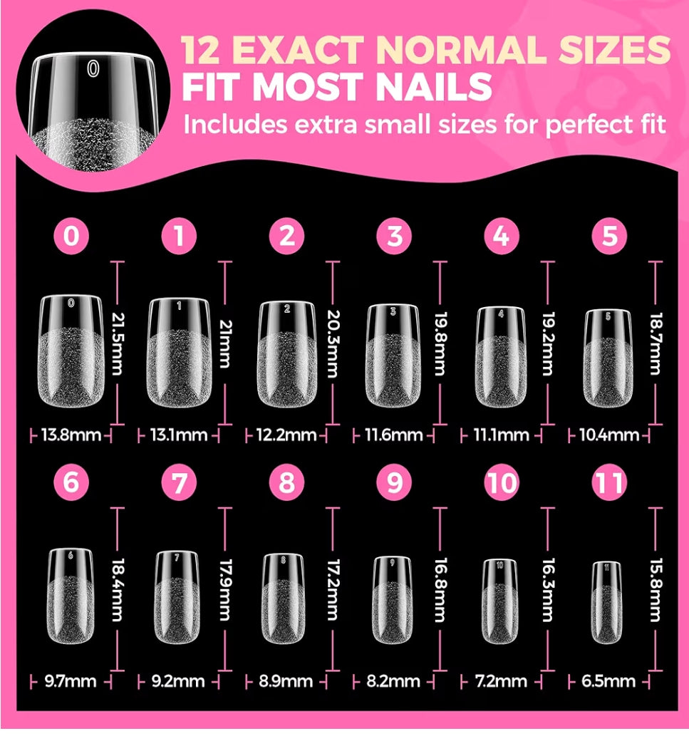 Capsules Gel X Transparentes Formes différentes disponibles – Faux Ongles Professionnels