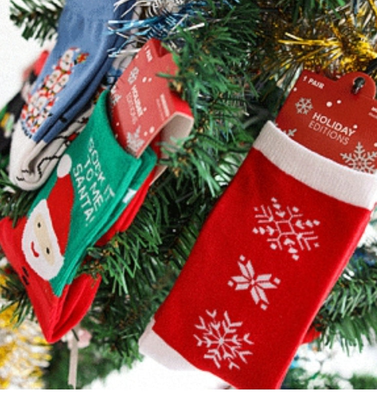 Chaussettes Fantaisie Taille Unique – Modèle Noël & Modèle Chat 🧦✨