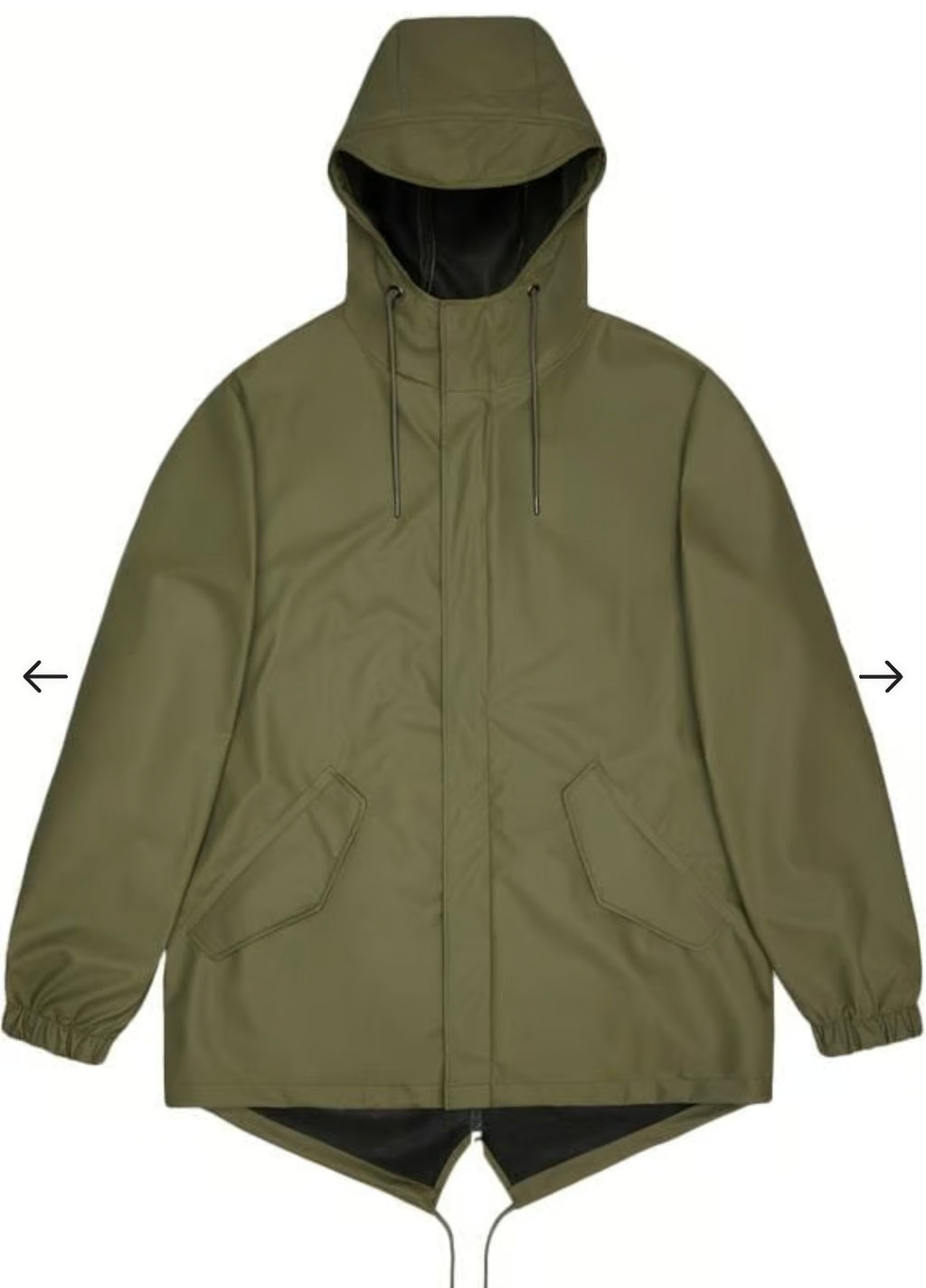 Veste RAINS Fishtail Parka Vert Sauge XS – Imperméable Unisexe Neuve