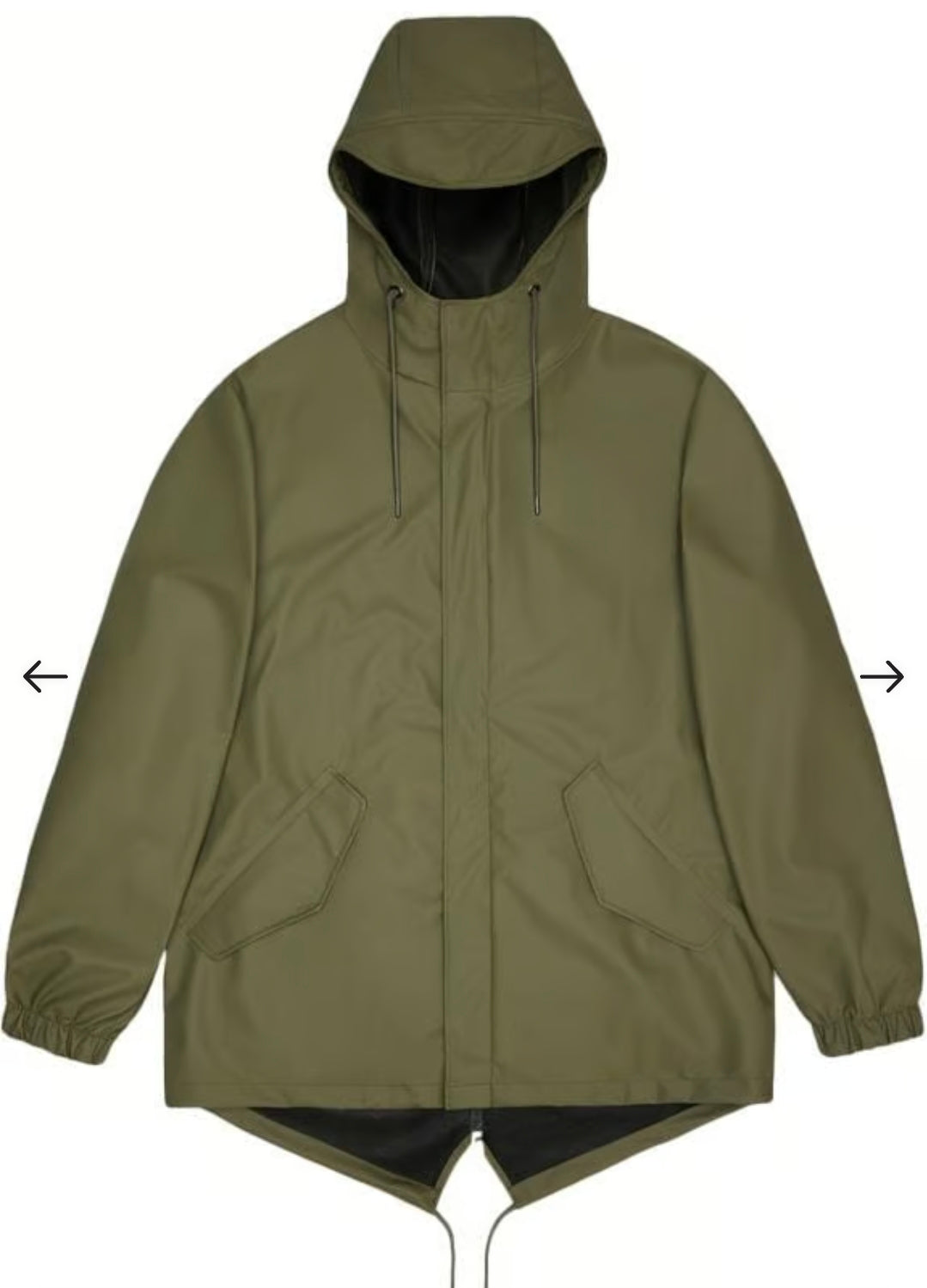 Veste RAINS Fishtail Parka Vert Sauge XS – Imperméable Unisexe Neuve