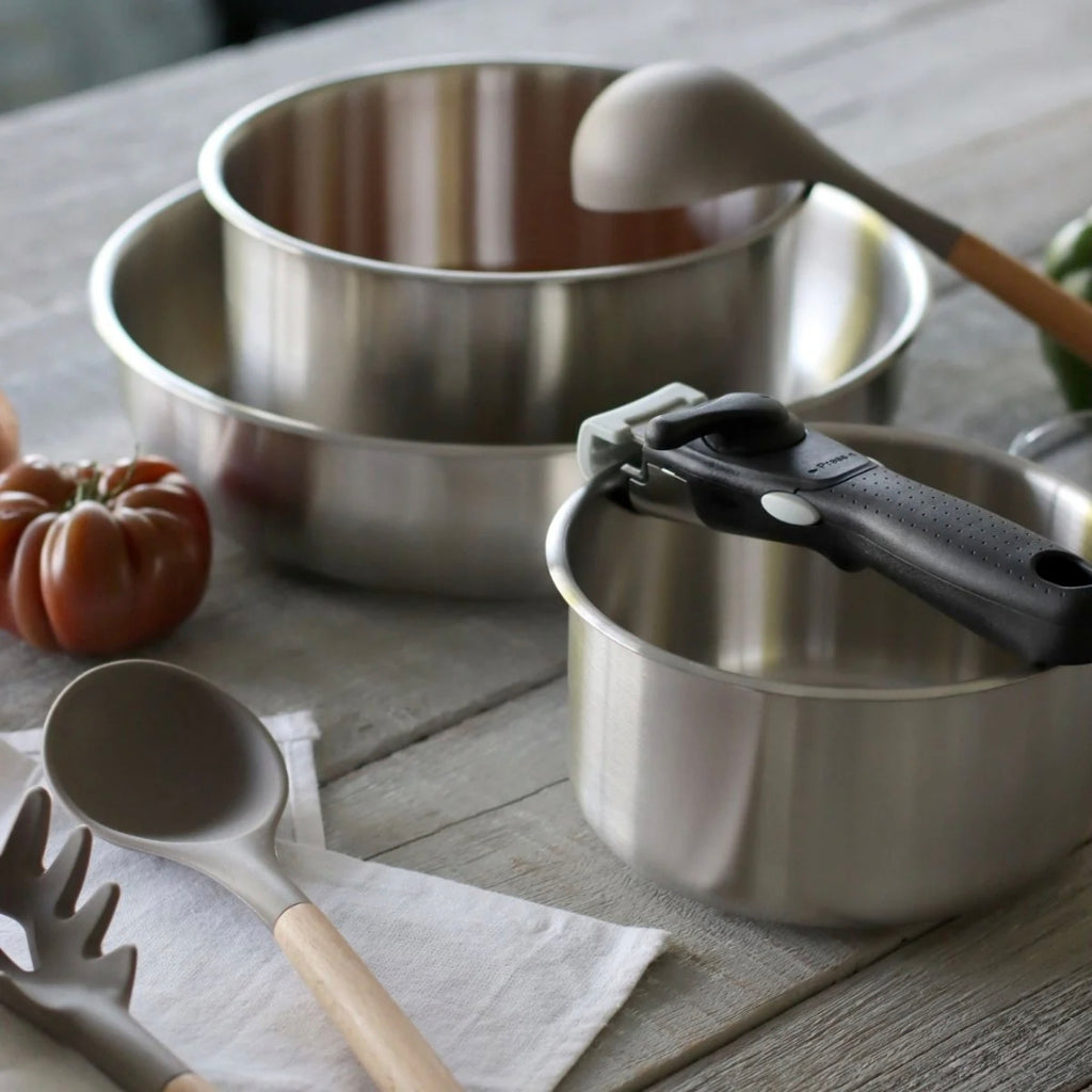Lot de 3 Casseroles MENASTYL IRIS Inox 18/10 + Poignée Amovible – Tous Feux Induction – Neuf 🍲