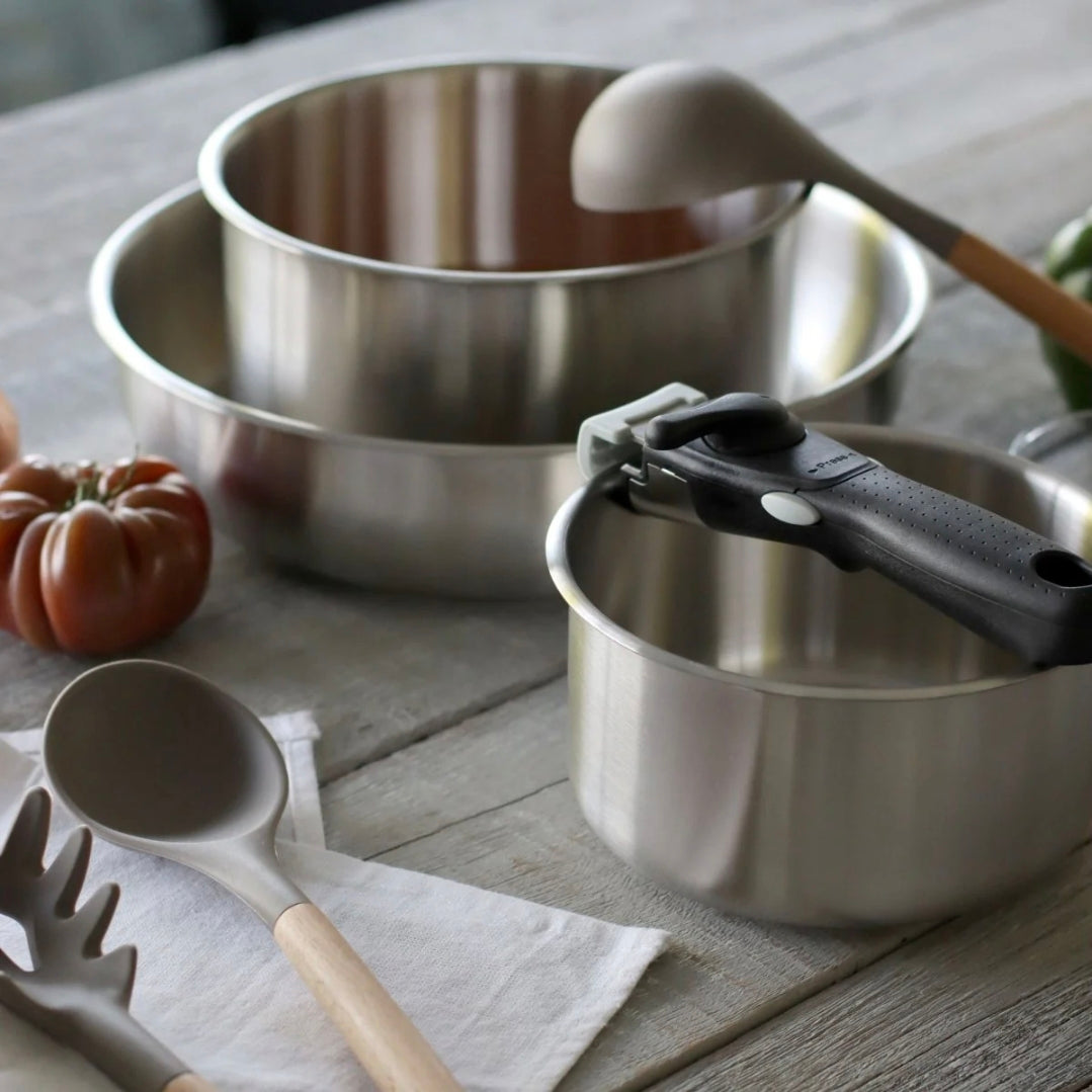 Lot de 3 Casseroles MENASTYL IRIS Inox 18/10 + Poignée Amovible – Tous Feux Induction – Neuf 🍲
