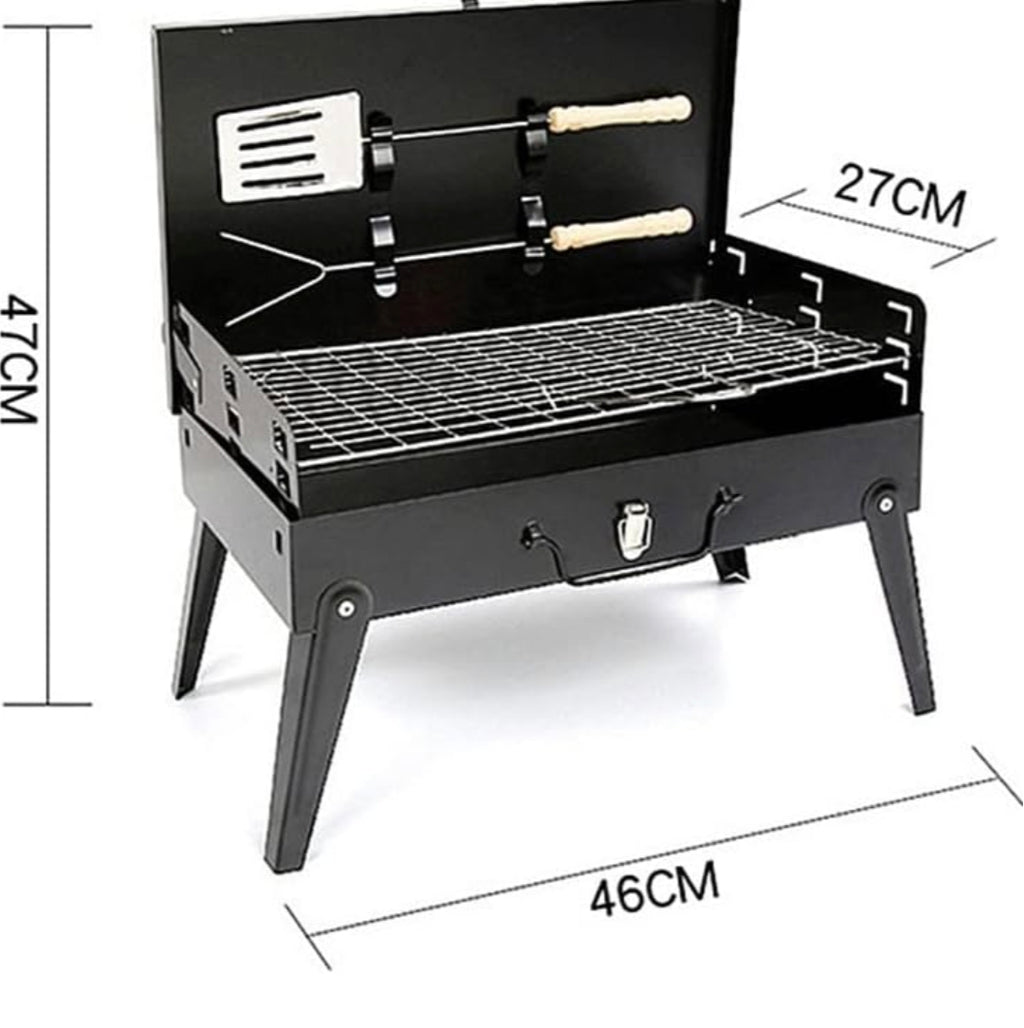 Barbecue Portable Pliable au Charbon – Grill de Camping Desktop BBQ avec Pieds Repliables