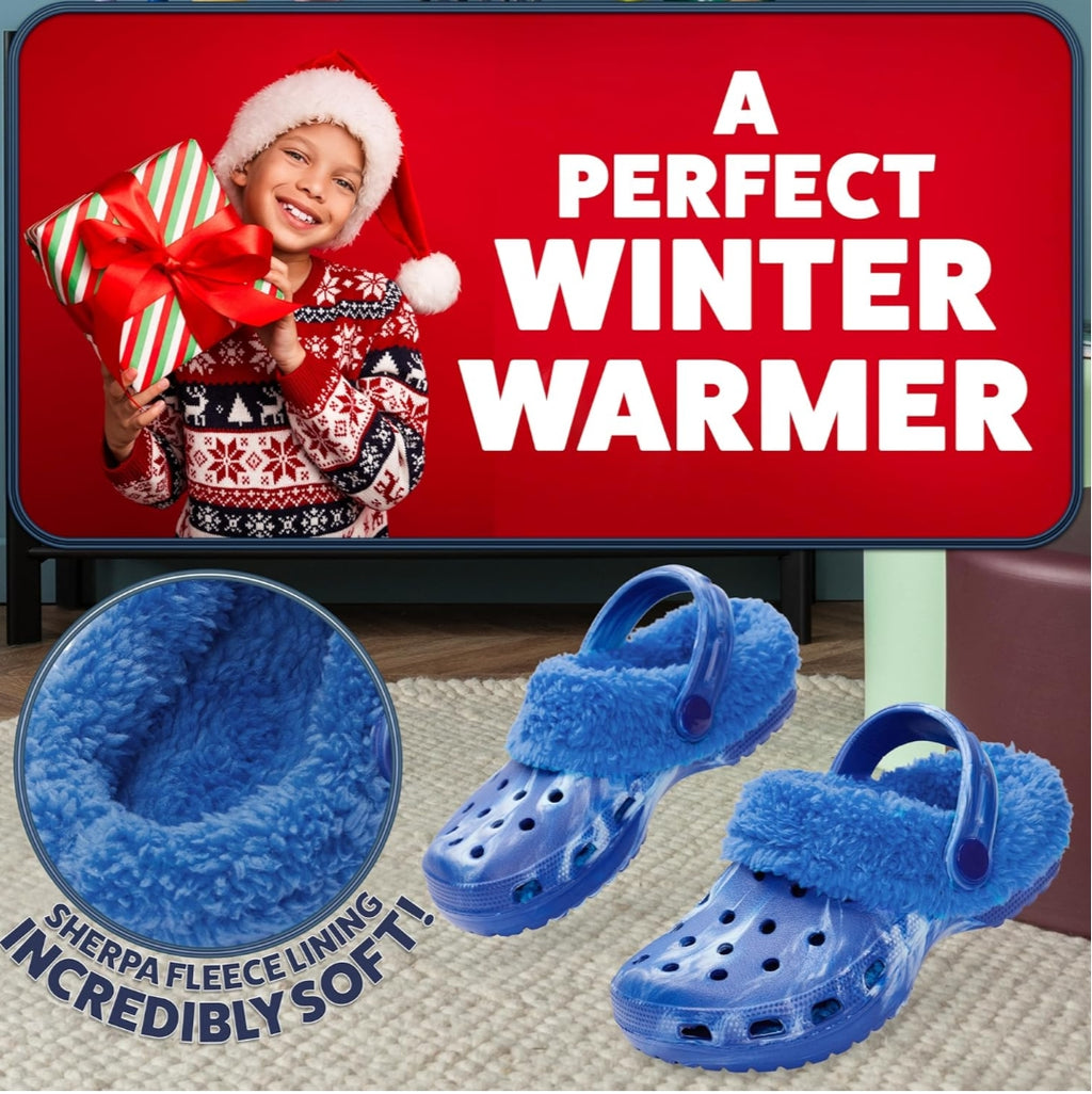 Sabots Enfant Doublés Polaire – Ultra Confort & Pieds Bien Au Chaud ❄️👣