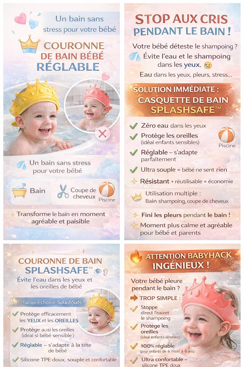 Couronne de Bain Bébé Anti-Larmes