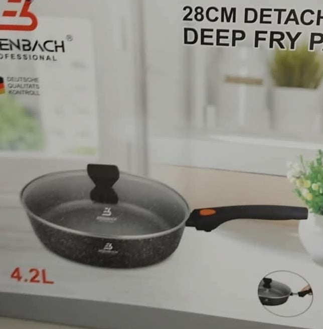 Sauteuse Profonde 28 cm – 4,2 L avec Couvercle Verre & Manche Amovible – Tous Feux dont Induction 🍳