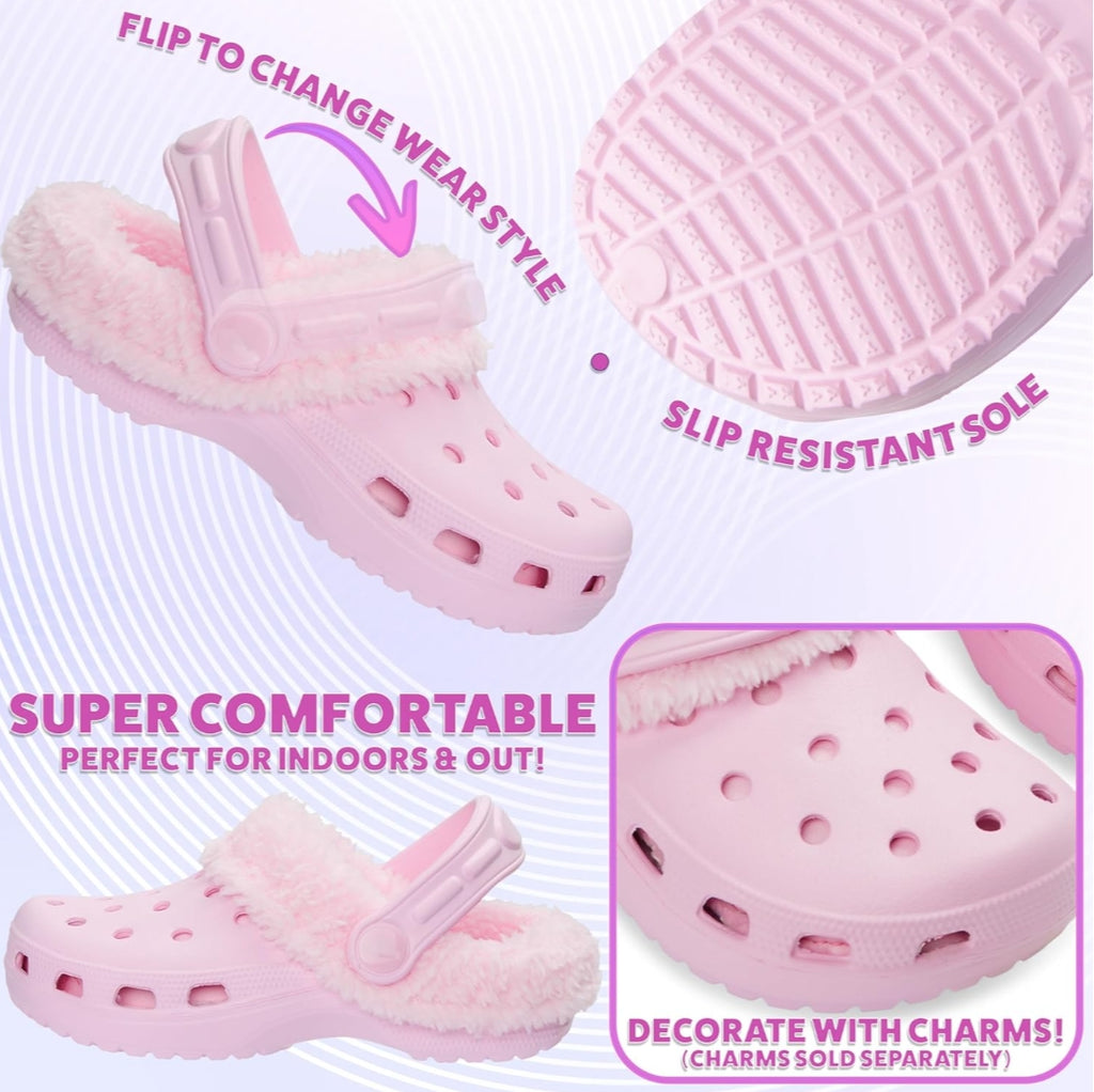 Sabots Enfant Doublés Polaire – Ultra Confort & Pieds Bien Au Chaud ❄️👣