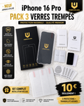 Pack 3 Verres Trempés iPhone 16 Pro