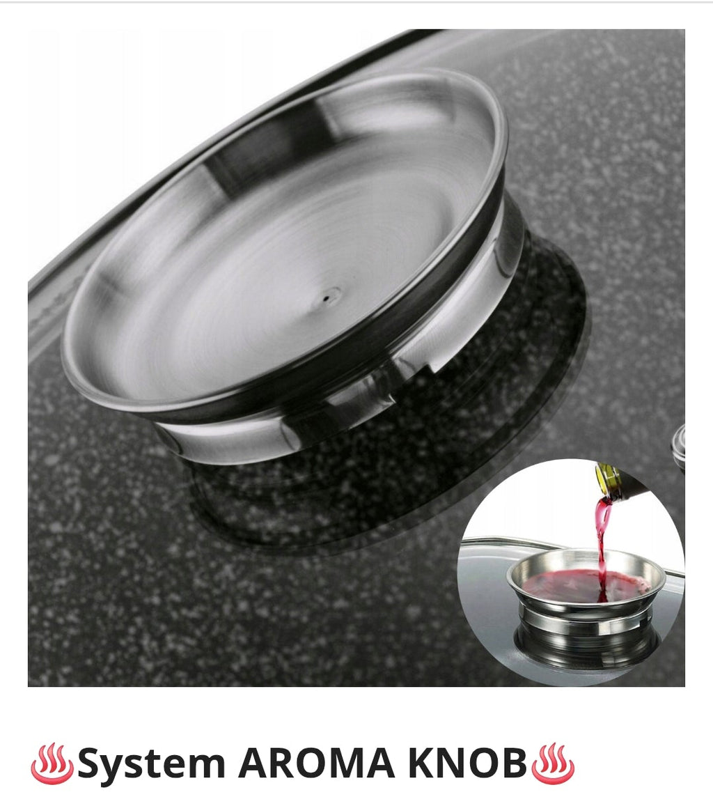 Faitout KRISBERG 5L Effet Marbre – Tous Feux dont Induction – Avec Couvercle Aroma Knob 🍲