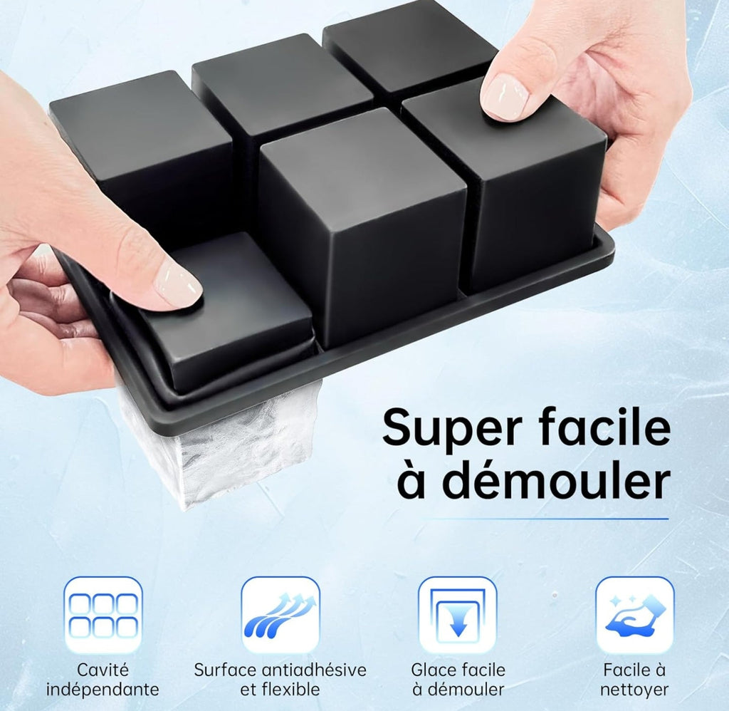 Bac à glaçons XXL premium – Glace cristalline & démoulage facile 🧊✨