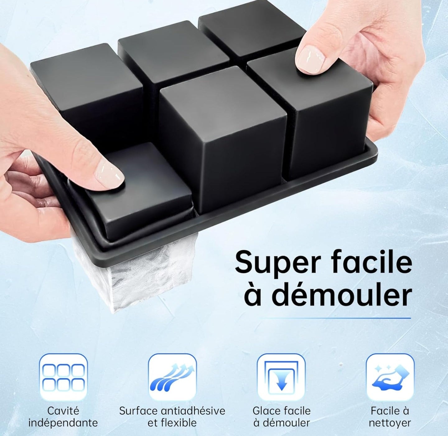 Bac à glaçons XXL premium – Glace cristalline & démoulage facile 🧊✨