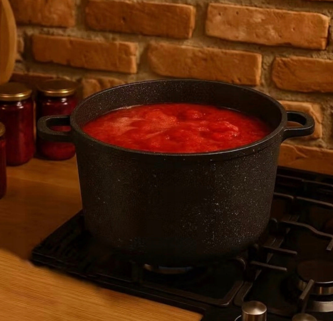 Faitout KRISBERG 5L Effet Marbre – Tous Feux dont Induction – Avec Couvercle Aroma Knob 🍲