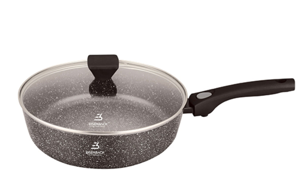 Sauteuse Profonde 28 cm – 4,2 L avec Couvercle Verre & Manche Amovible – Tous Feux dont Induction 🍳