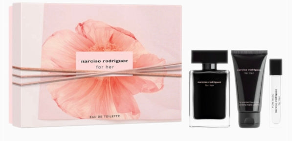 Coffret Narciso Rodriguez For Her Femme – Eau de Toilette 100 ml + Miniature 10 ml + Lait Corps 50 ml