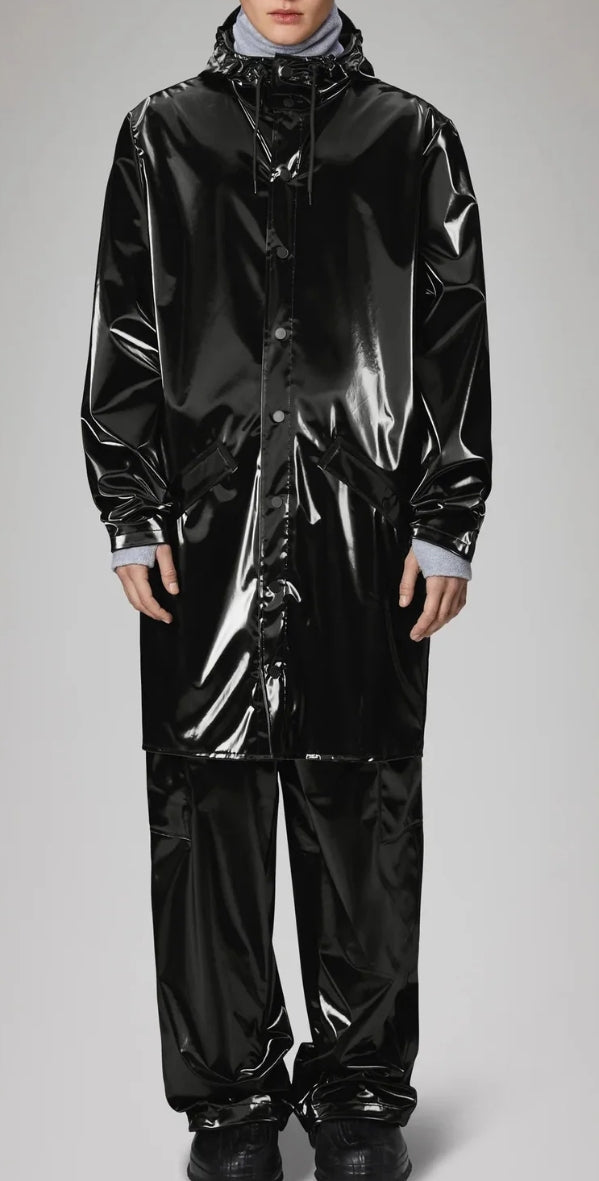 Veste Imperméable RAINS Long Jacket Glossy Noir – Taille M –