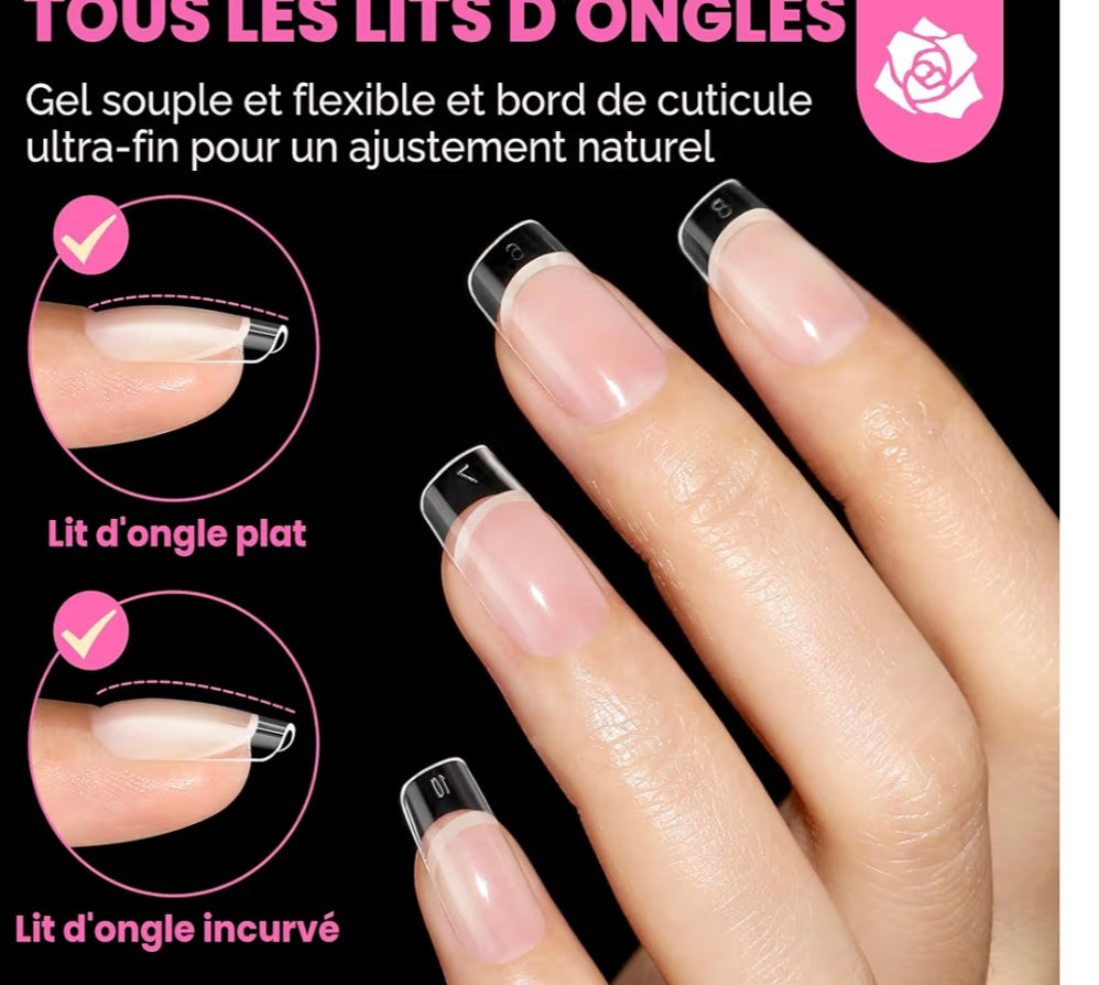 Capsules Gel X Transparentes Formes différentes disponibles – Faux Ongles Professionnels