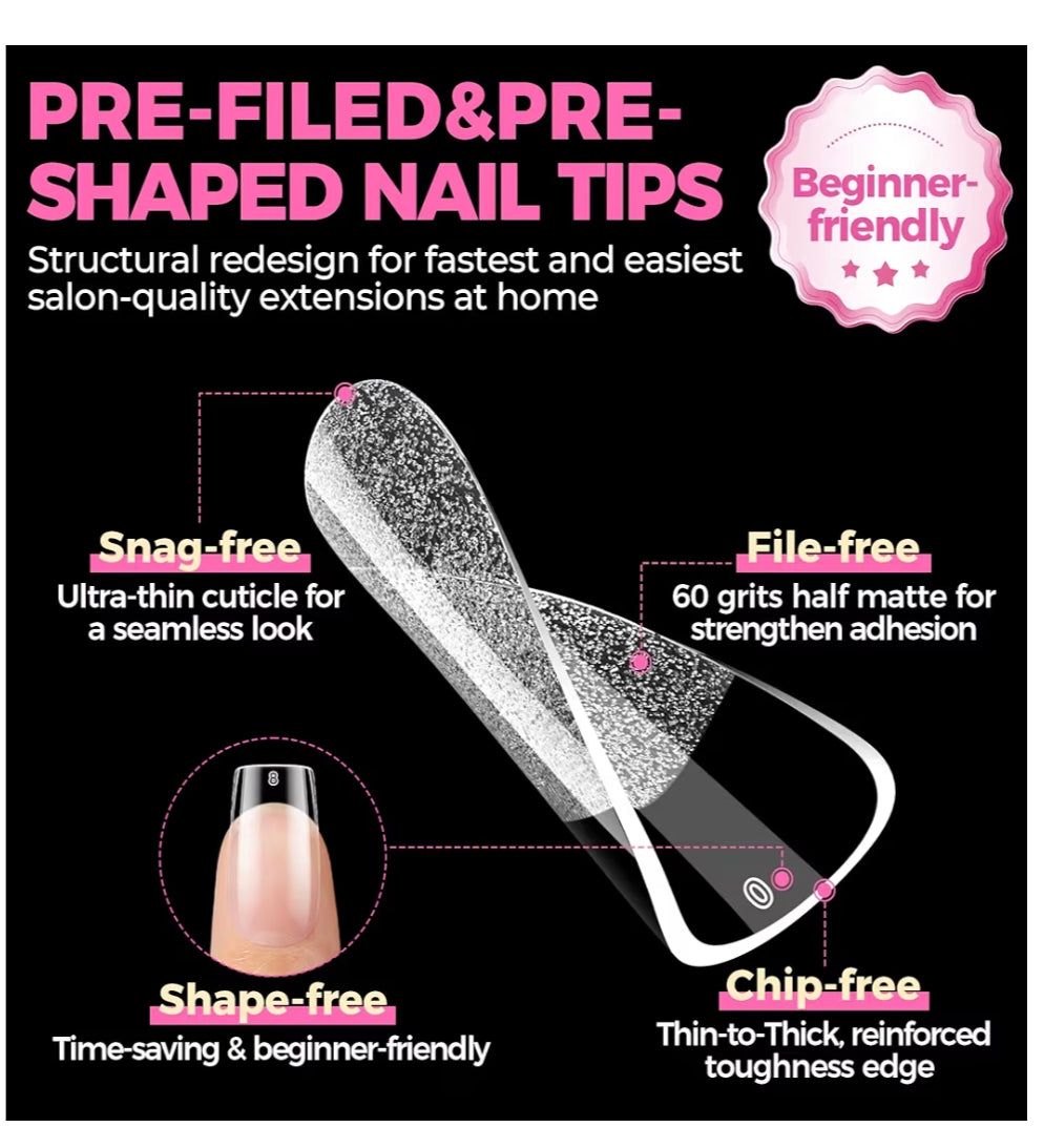 Capsules Gel X Transparentes Formes différentes disponibles – Faux Ongles Professionnels