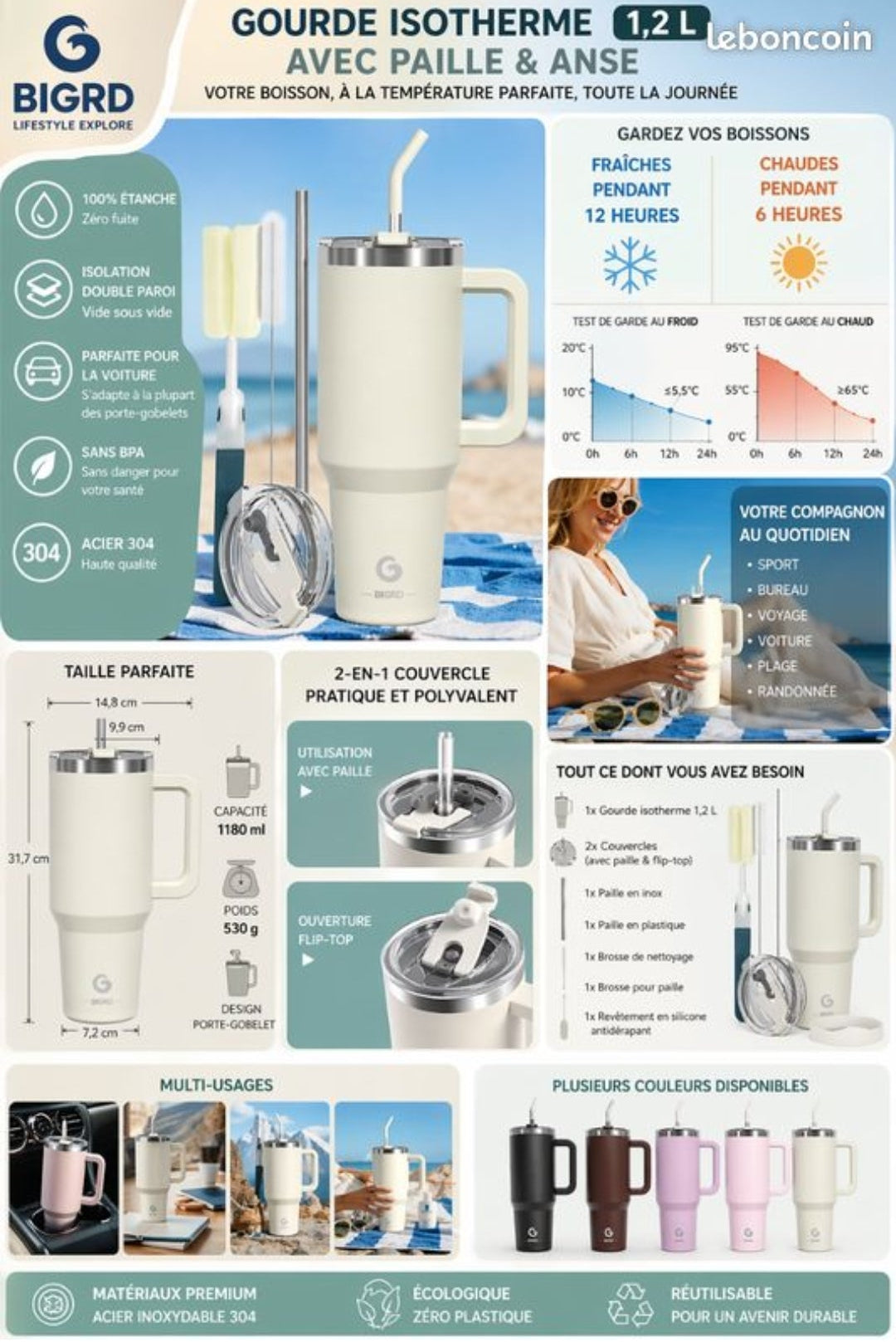 Gourde Tumbler Isotherme 1,2L