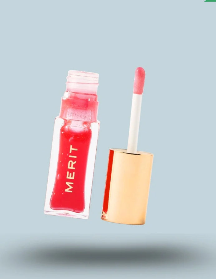 Huile à lèvres teintée Merit Beauty Shade Slick Maraschino-sherr red