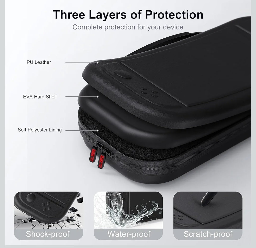 Housse Nintendo Switch / OLED / Switch 2 – Protection complète + rangement jeux