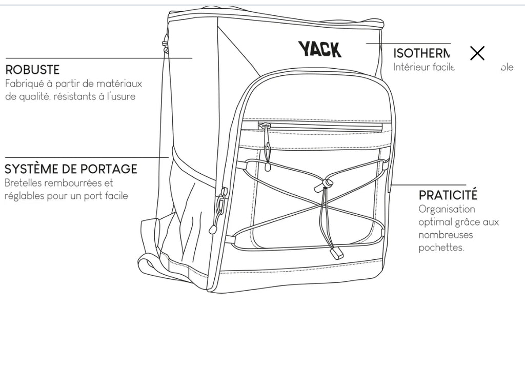 Sac à Dos Isotherme YACK – Compact, Robuste & Ultra Pratique 🎒❄️🔥