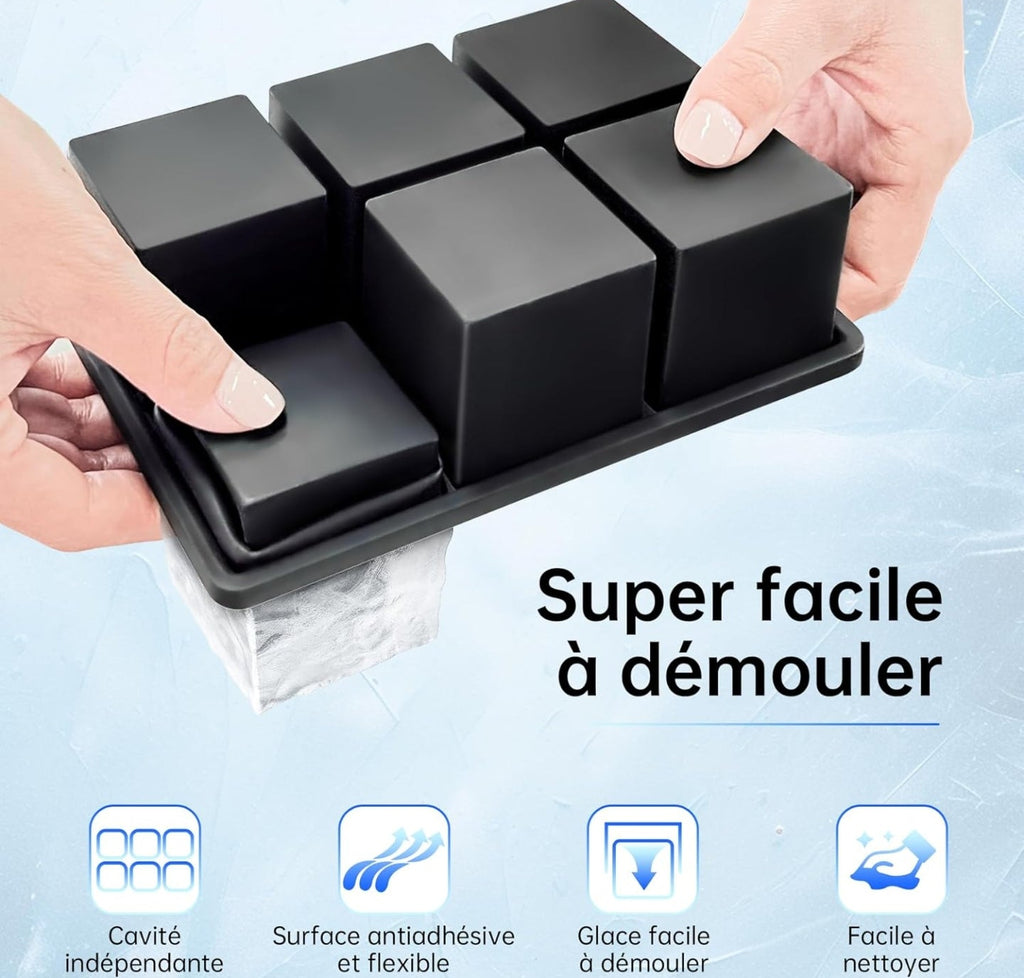 Bac à glaçons XXL premium – Glace cristalline & démoulage facile 🧊✨