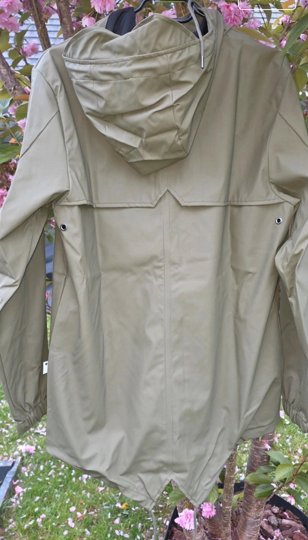 Veste RAINS Fishtail Parka Vert Sauge XS – Imperméable Unisexe Neuve