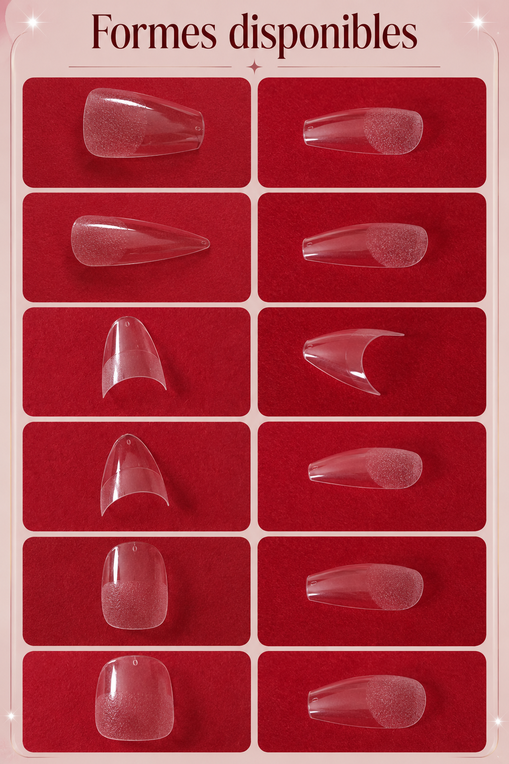Capsules Gel X Transparentes Formes différentes disponibles – Faux Ongles Professionnels