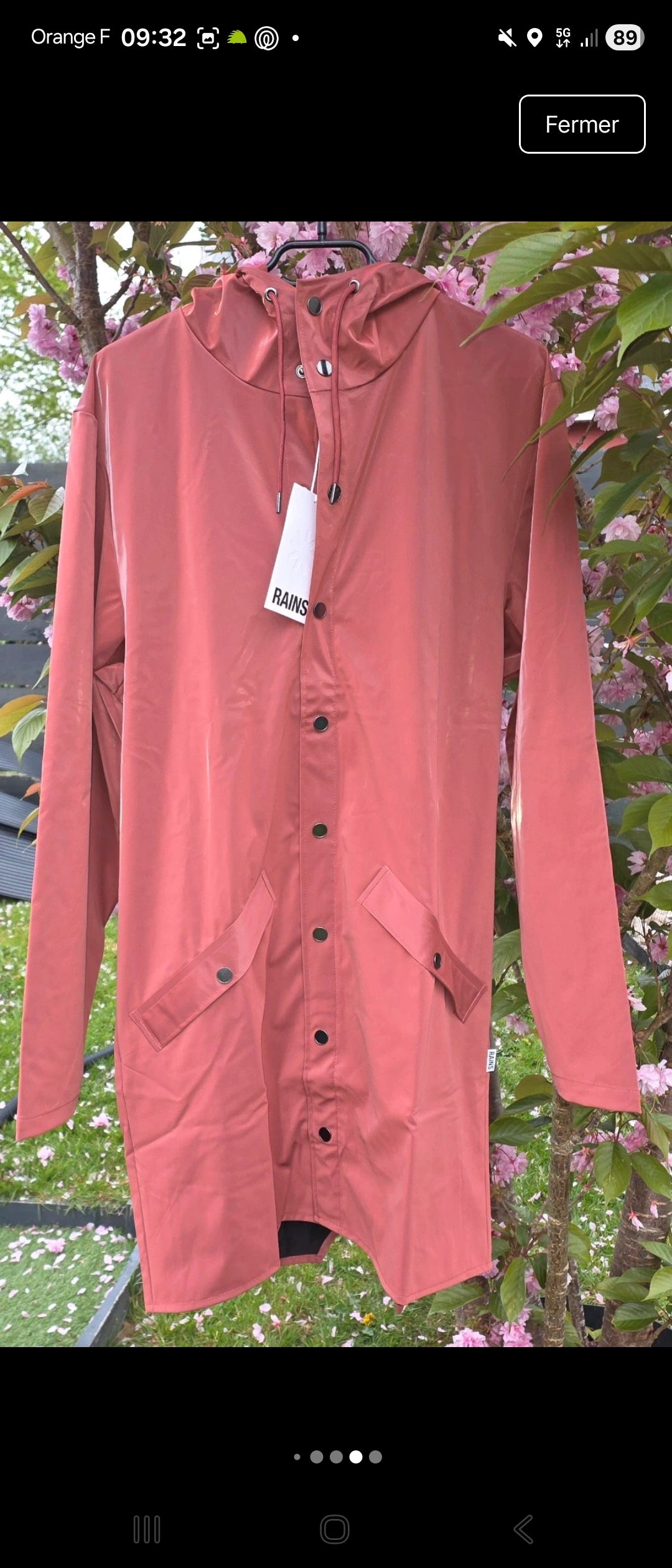 Veste Imperméable Rains Long Jacket Unisexe Rose Terracotta – Coupe-Vent Minimaliste