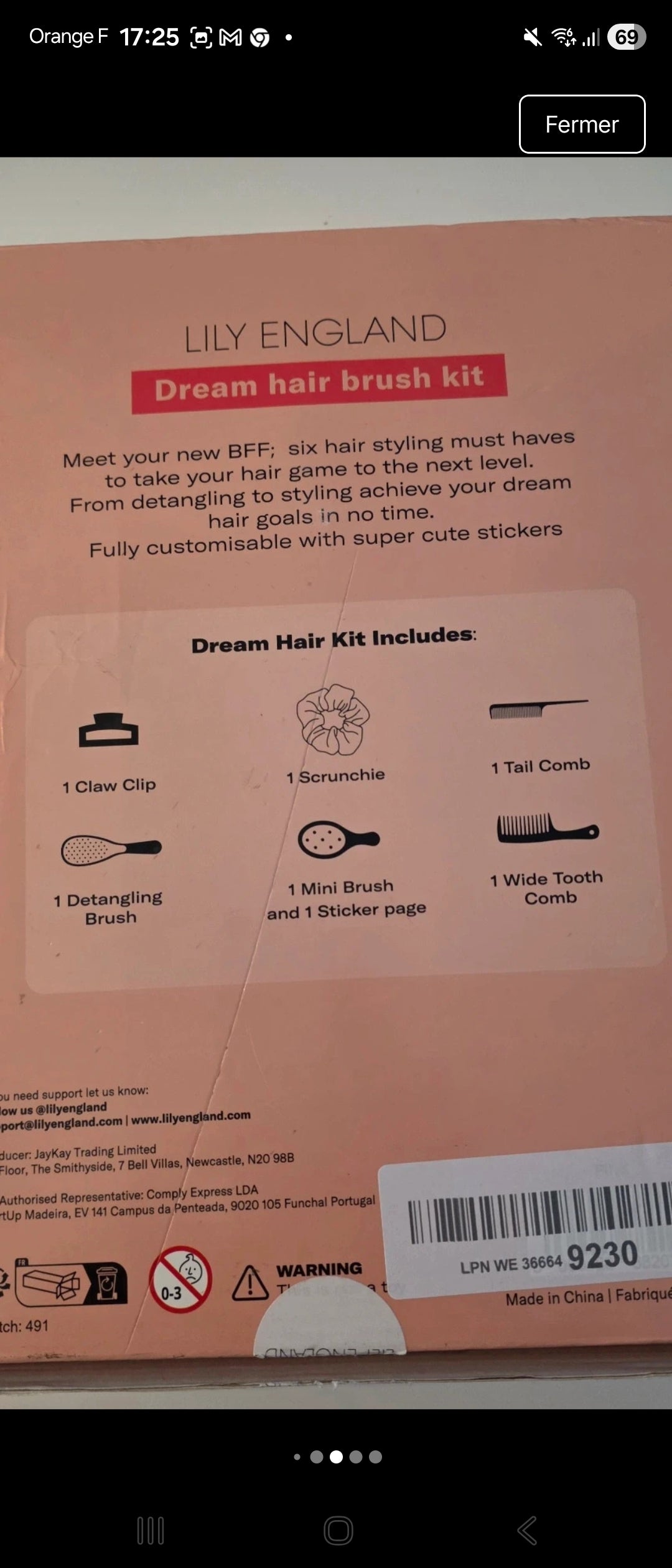 Coffret Accessoires de Coiffure Lily England – Kit Brosse et Peignes Rose Gold pour Fille & Ado