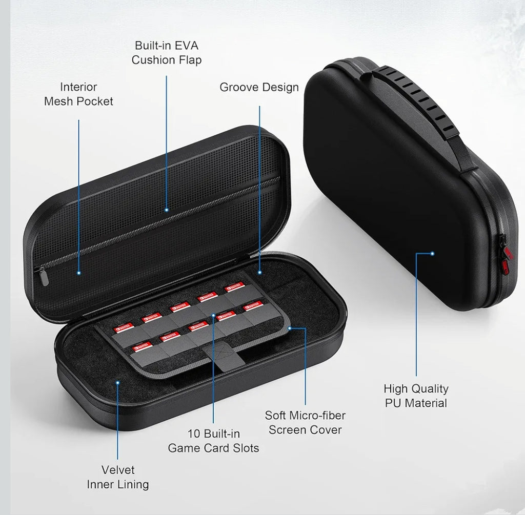 Housse Nintendo Switch / OLED / Switch 2 – Protection complète + rangement jeux