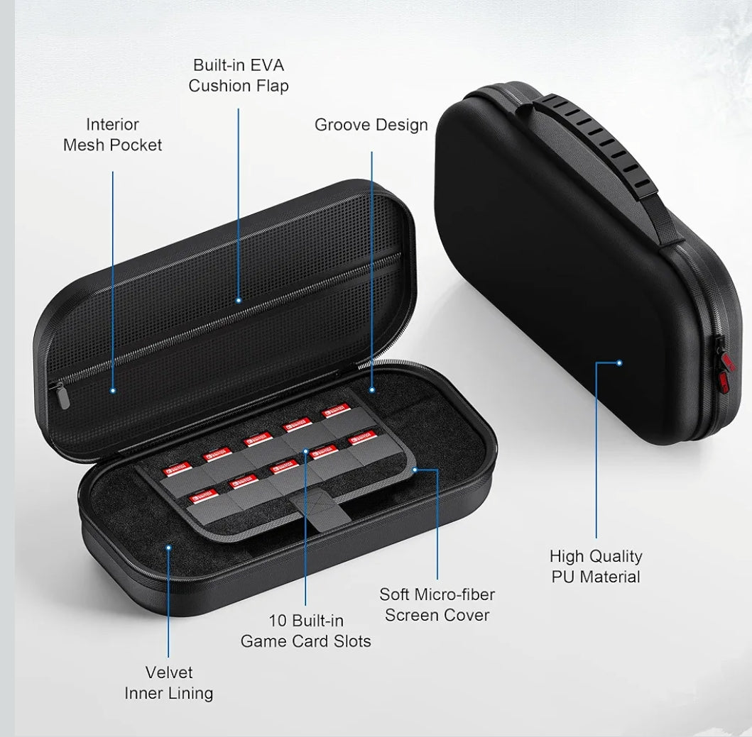 Housse Nintendo Switch / OLED / Switch 2 – Protection complète + rangement jeux