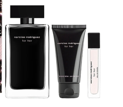 Coffret Narciso Rodriguez For Her Femme – Eau de Toilette 100 ml + Miniature 10 ml + Lait Corps 50 ml