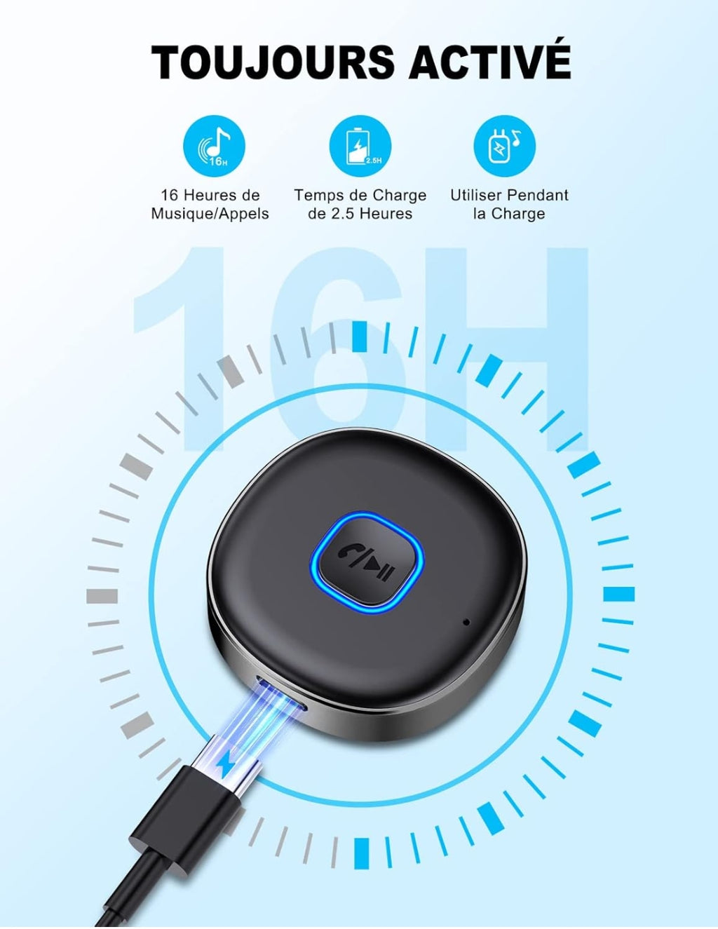 Récepteur Bluetooth 5.3 AUX Voiture – Appels Mains Libres & Audio HD 🚗