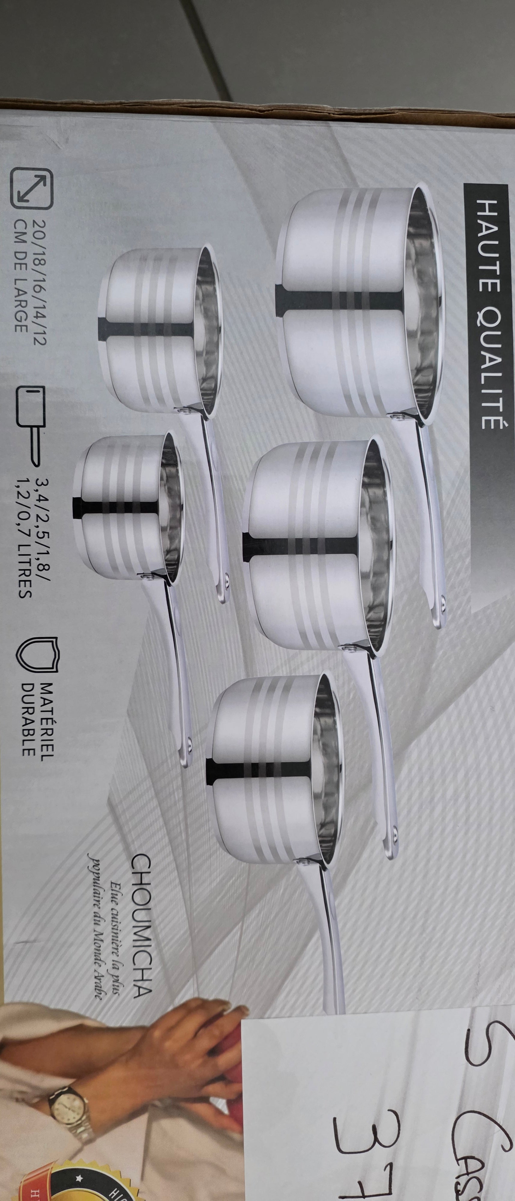 Lot 5 Casseroles Inox Professionnelles