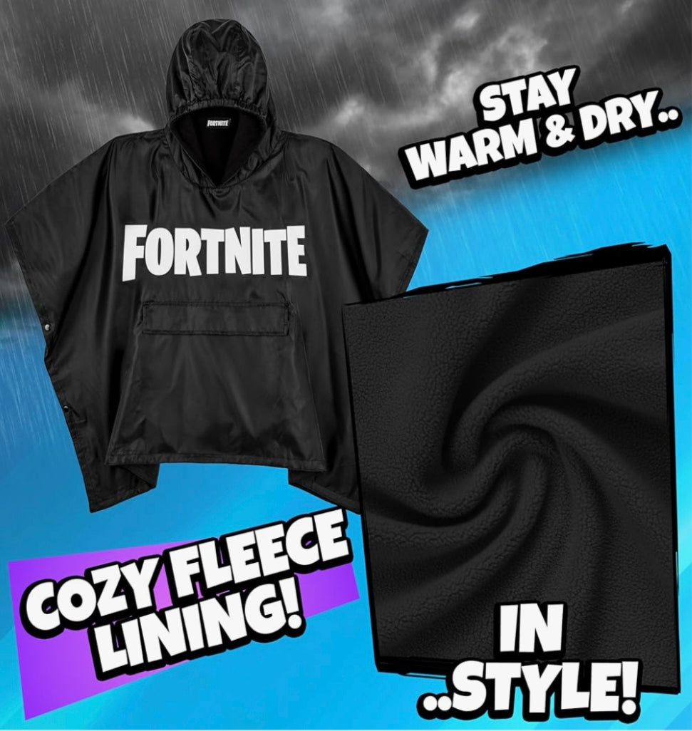 Poncho de Pluie Fortnite Officiel – Enfant 6 à 14 ans 🌧️🎮