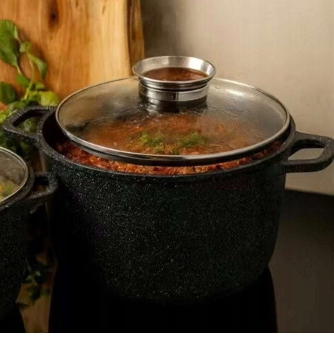 Faitout KRISBERG 5L Effet Marbre – Tous Feux dont Induction – Avec Couvercle Aroma Knob 🍲
